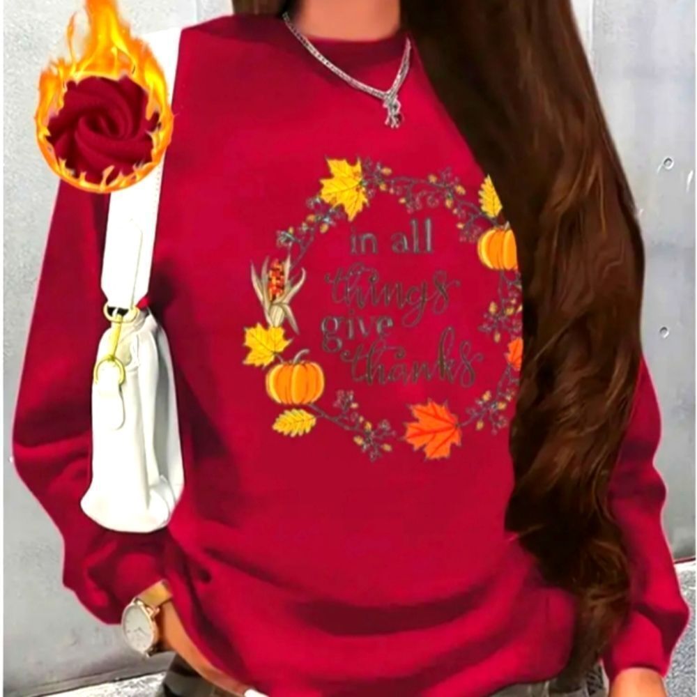 Ladies Festive Fleece Red Crew holiday sweatshirt sz xl